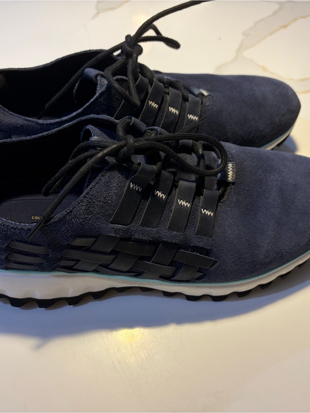 Cole Haan GrandExpløre Woven Suede Sneakers Navy Blue Men’s Size 10 Casual Shoes